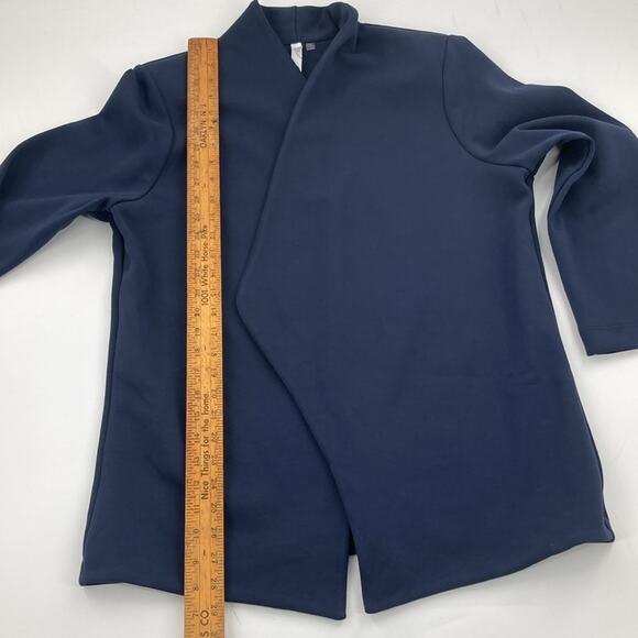 NY Collection Woman Navy Blue Open Front Ponte Knit Cardigan Size 1X New - Picture 11 of 14